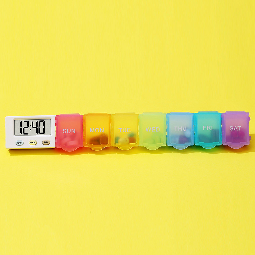 Smart Weekly Pill Organizer with Alarm Reminder